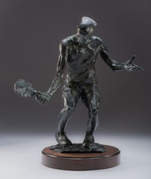 Male Pickleball Player Sculpture